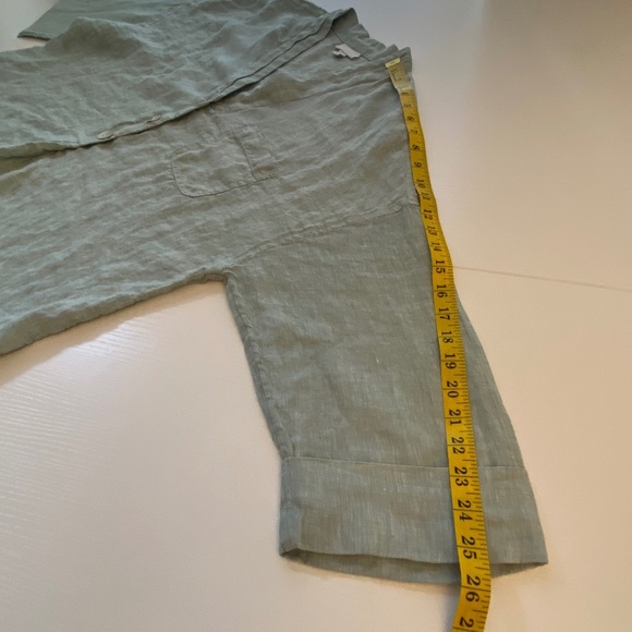Pure Jill Yarn Dyed 100% Linen Tunic Blouse Button Front Light Green Sz XL - Picture 15 of 16